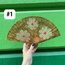 One of a Kind Hand Painted Marbled Wooden Fans - 15 Styles