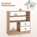Storage Cabinet with 3 Shelves and 2 Fabric Drawers