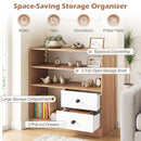 Storage Cabinet with 3 Shelves and 2 Fabric Drawers