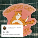 Orange Cat Energy Glossy Die Cut Vinyl Sticker 3.35in x 3.34in