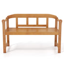 2-Seater Acacia Wood Garden Bench with Backrest & Armrests