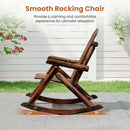 Wood Single Porch Rocker Lounge Patio Rocking Chair