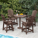 HDPE Patio Chair with Armrest and Footrest for Indoor Outdoor