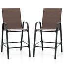 Outdoor Bar Stools Set of 2 29 Inch Fabric Bar Height Stools with Armrests