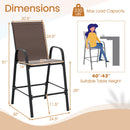 Outdoor Bar Stools Set of 2 29 Inch Fabric Bar Height Stools with Armrests