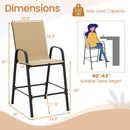 Outdoor Bar Stools Set of 2 29 Inch Fabric Bar Height Stools with Armrests