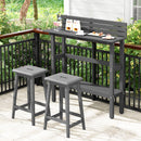 48 Inch Patio Pub Height Table with Storage Shelf and Adjustable Foot Pads