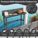 48 Inch Patio Pub Height Table with Storage Shelf and Adjustable Foot Pads