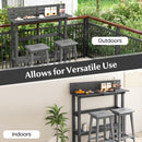 48 Inch Patio Pub Height Table with Storage Shelf and Adjustable Foot Pads