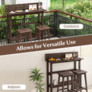 48 Inch Patio Pub Height Table with Storage Shelf and Adjustable Foot Pads
