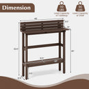 48 Inch Patio Pub Height Table with Storage Shelf and Adjustable Foot Pads