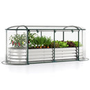 Outdoor Color Steel Raised Garden Bed with Greenhouse Cover Roll-up Window