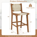 Outdoor Counter Height Bar Stool with Teak Wood Frame