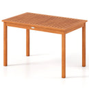 Outdoor Dining Table for 4-6 People 48 Inches Wood Rectangular Patio Table