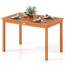 Outdoor Dining Table for 4-6 People 48 Inches Wood Rectangular Patio Table
