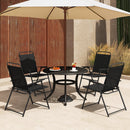 Outdoor Folding Sling Chairs Set of 4 with Armrest and Backrest