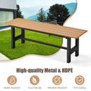 47 Inch Outdoor Chair with Slatted Seat Plastic Coated Iron Frame