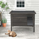 Outdoor Insulated Cat House with All-Round Foam Insulated for Winter-Gray