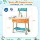Outdoor Kids Play Kitchen Set Wooden Toy Kitchen Playset with Removable Sink