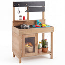 Wooden Play Kitchen with Stove, Storage & Water System