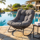 Papasan Rocking Chair with Thick Cushion - Outdoor Wicker