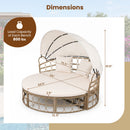 Outdoor Patio Daybed with Retractable Canopy and Cushions