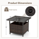 Outdoor Patio Rattan Wicker Steel Side Deck Table