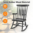 Rocking Chair with Solid Wooden Frame for Garden and Patio