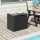 Outdoor Storage Box 25 Gallon Deck Box with Lockable Lid and Wicker-woven Texture