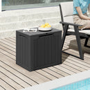 Outdoor Storage Box 25 Gallon Deck Box with Lockable Lid and Wicker-woven Texture