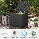 Outdoor Storage Box 25 Gallon Deck Box with Lockable Lid and Wicker-woven Texture