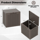 Outdoor Storage Box 25 Gallon Deck Box with Lockable Lid and Wicker-woven Texture