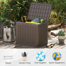 Outdoor Storage Box 25 Gallon Deck Box with Lockable Lid and Wicker-woven Texture