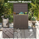 Outdoor Storage Box 25 Gallon Deck Box with Lockable Lid and Wicker-woven Texture
