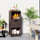 Outdoor Storage Cabinet with Drawer and 3 Shelves for Backyard