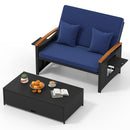 Outdoor Wicker Daybed with Folding Panels and Storage Ottoman
