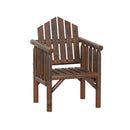 Outdoor Wood Armchair Wooden Patio Dining Chair with Armrests