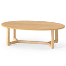 Oval Coffee Table 46 Inches Wooden Accent Table with Thickened Top