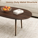 Oval Coffee Table Mid Century Center Table with Sturdy Metal Construction