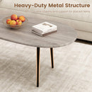 Oval Coffee Table Mid Century Center Table with Sturdy Metal Construction