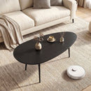 Oval Coffee Table Mid Century Center Table with Sturdy Metal Construction