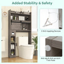 Over The Toilet Storage Cabinet with Sliding Barn Door and Adjustable Shelves