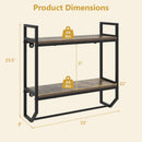 Over the Toilet Wall Mounted Shelf with Towel Bar - Gray