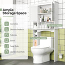 Over the Toilet Storage Cabinet with Adjustable Shelf and Bottom Bar-White