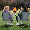 Oversized Camping Chairs Outdoor Folding Chair with Cooler Pouch and Cup Holder