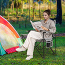 Oversized Camping Chair with Side Table and 2 Storage Pockets