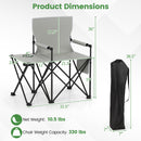 Oversized Camping Chair with Side Table and 2 Storage Pockets