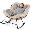 Oversized Egg Papasan Chair with Padded Cushion for Porch