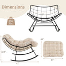 Oversized Egg Papasan Chair with Padded Cushion for Porch