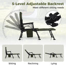 Oversized Foldable Fishing Chair with Detachable Footrest-Green
